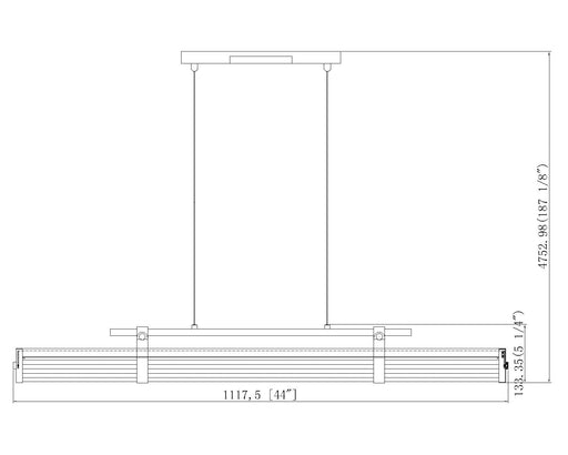 Linear Chandelier Z-Lite 1959-44L-MB-LED Matte Black Benoit 1 Light Linear Chandelier Z-Lite
