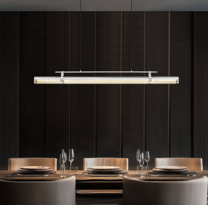 Linear Chandelier Z-Lite 1959-54L-BN-LED Brushed Nickel Benoit 1 Light Linear Chandelier Z-Lite