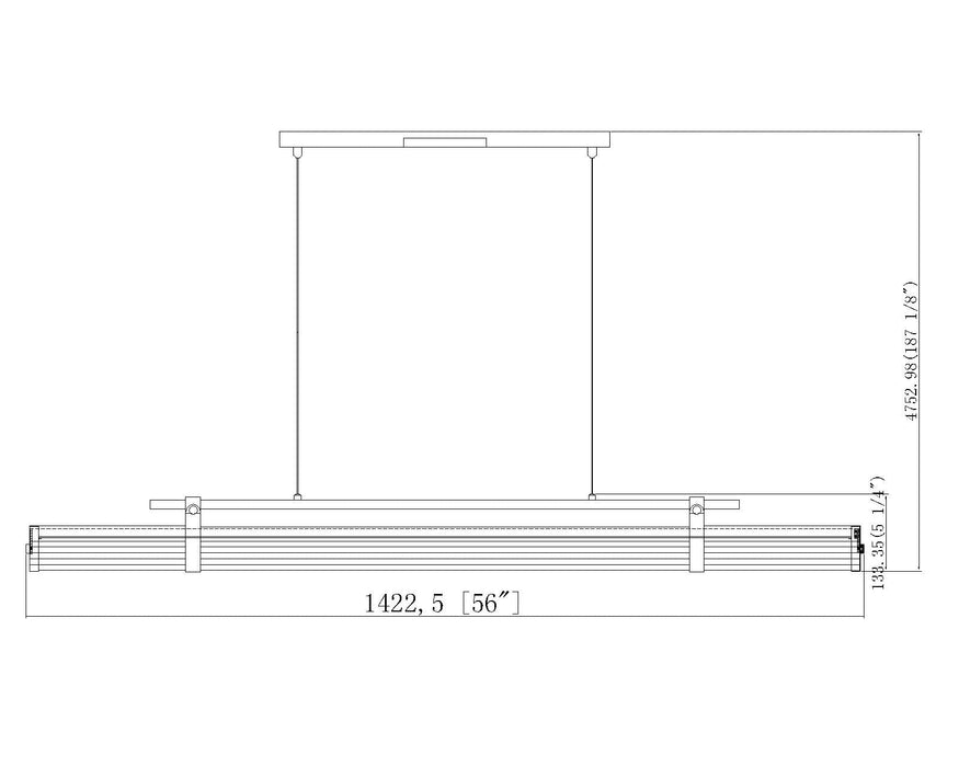 Linear Chandelier Z-Lite 1959-54L-MGLD-LED Modern Gold Benoit 1 Light Linear Chandelier Z-Lite
