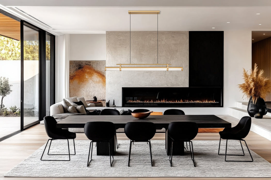 Linear Chandelier Z-Lite 1959-54L-MGLD-LED Modern Gold Benoit 1 Light Linear Chandelier Z-Lite