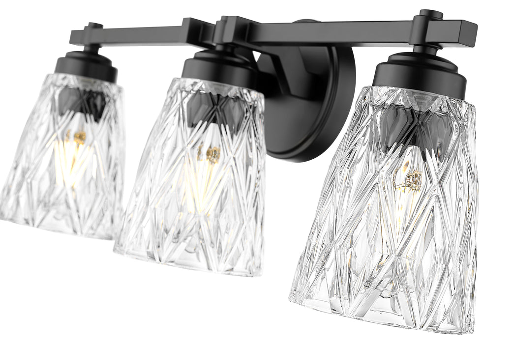 Vanity Z-Lite 1960-3V-MB Matte Black Andree 3 Light Vanity Z-Lite