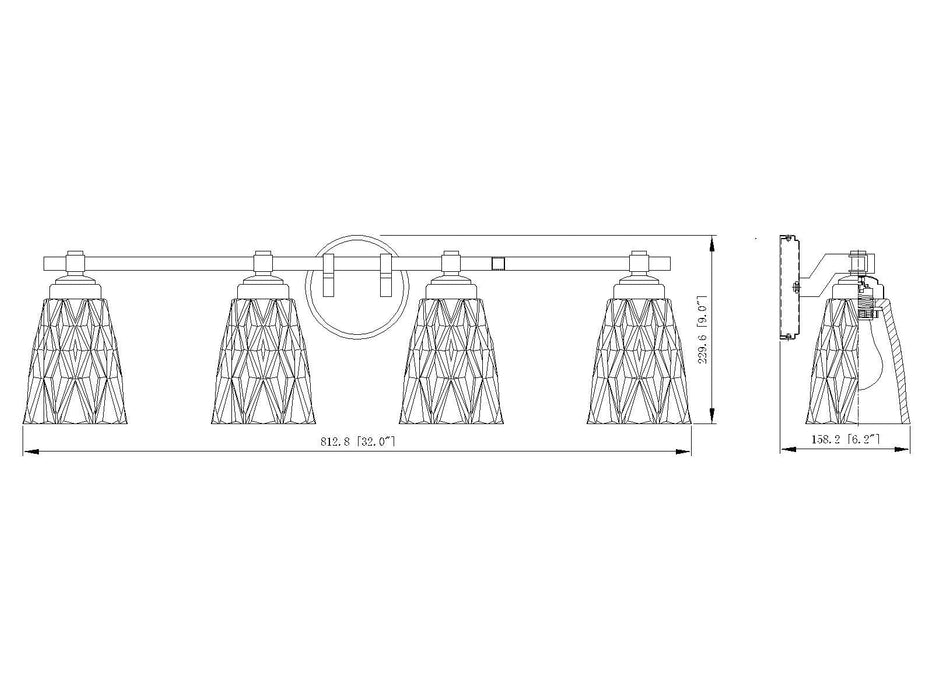 Vanity Z-Lite 1960-4V-BN Brushed Nickel Andree 4 Light Vanity Z-Lite