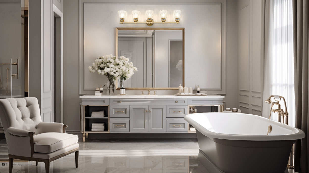 Vanity Z-Lite 1960-5V-MGLD Modern Gold Andree 5 Light Vanity Z-Lite