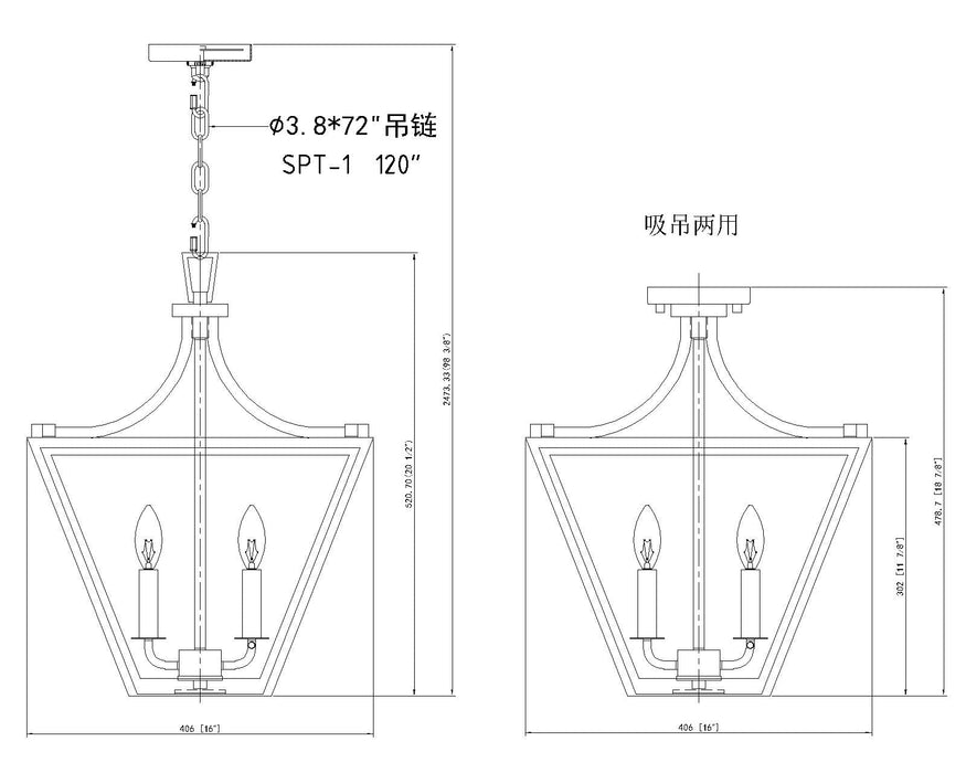 Chandelier Z-Lite 1961-3C-IO Iron Ore Montalcino 3 Light Chandelier Z-Lite