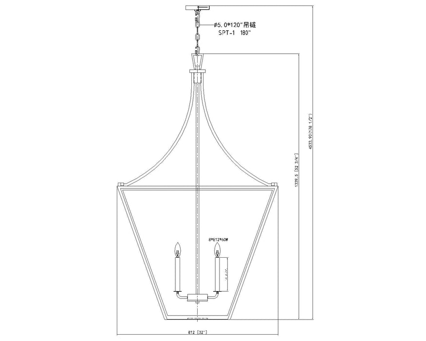 Chandelier Z-Lite 1961-8IO Iron Ore Montalcino 8 Light Chandelier Z-Lite