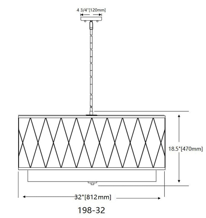 Pendant Z-Lite 198-32MB Matte Black Dalton 5 Light Pendant Z-Lite