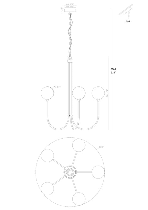 Eurofase 48922-029 Iissa 34" Gold LED Chandelier