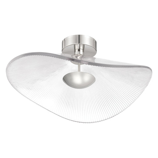 Convertible Pendant Thesis 207394A Novella 24 inch Polished Nickel LED Convertible Pendant with Clear Ribbed Glass Shade THESIS