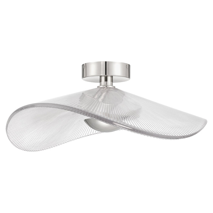Convertible Pendant Thesis 207394A Novella 24 inch Polished Nickel LED Convertible Pendant with Clear Ribbed Glass Shade THESIS
