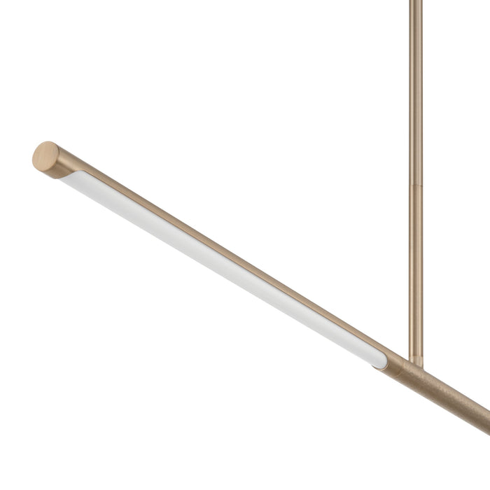 Chandelier Thesis 207283A Overture 48 inch 2 light Champagne Gold 5CCT LED Linear Chandelier THESIS