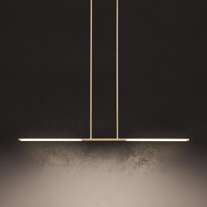 Chandelier Thesis 207283A Overture 48 inch 2 light Champagne Gold 5CCT LED Linear Chandelier THESIS