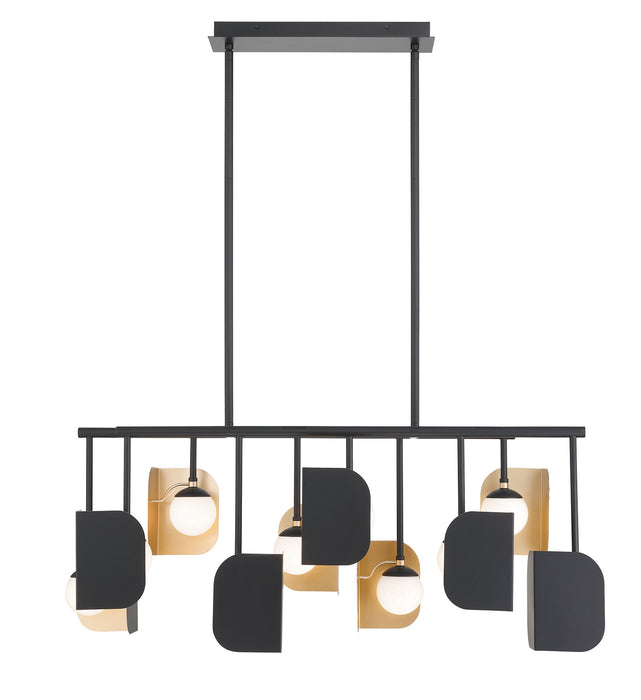Eurofase 49037-012 Cornice 45" Gold-Black Mix LED Chandelier