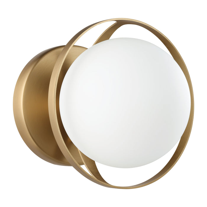 Vanity Light Thesis 206967A Parker 6 inch 1 light Champagne Gold Vanity Light with Etched Opal Glass Shade THESIS