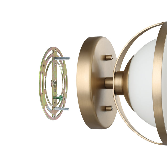 Vanity Light Thesis 206967A Parker 6 inch 1 light Champagne Gold Vanity Light with Etched Opal Glass Shade THESIS