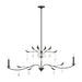 Chandelier Thesis 207346A Presley 56 inch 2 light Textured Black Linear Chandelier with Clear Glass Drops and White Linen Shades THESIS