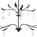 Chandelier Thesis 207346A Presley 56 inch 2 light Textured Black Linear Chandelier with Clear Glass Drops and White Linen Shades THESIS