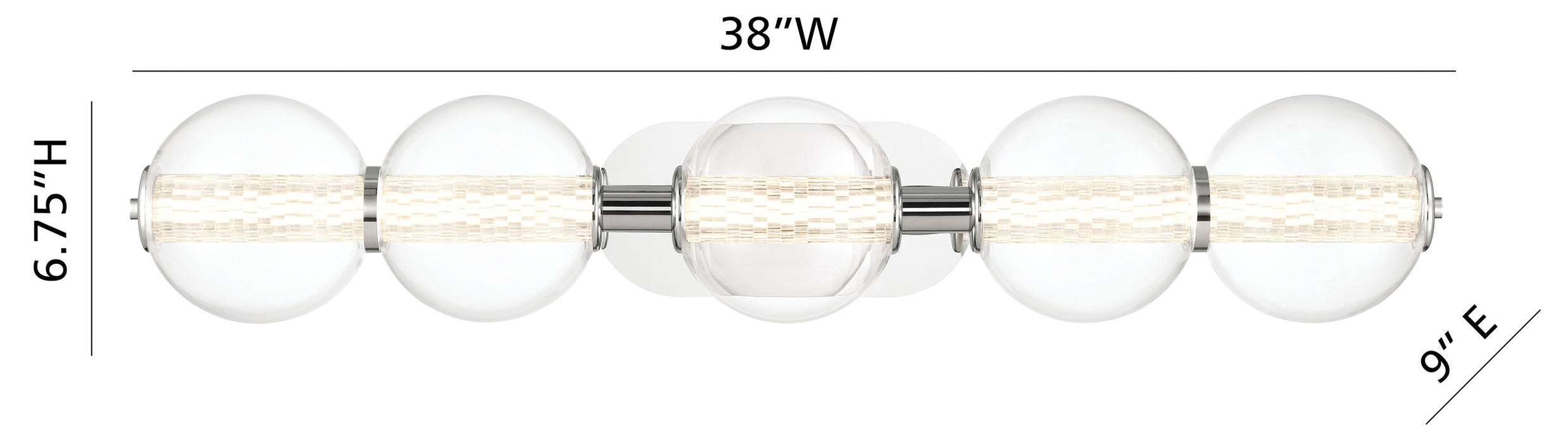 Eurofase 47258-020 Atomo 38" Chrome LED Vanity Light