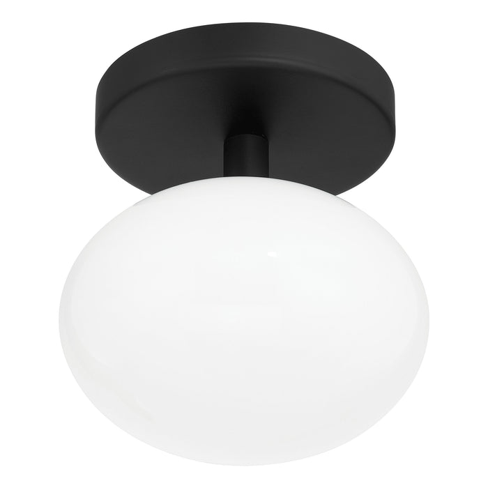 Semi-Flush Mount Thesis 207388A Julep 6 inch 1 light Matte Black Semi Flush Mount with Opal Glass Shade THESIS