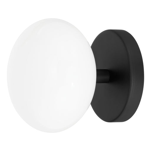 Semi-Flush Mount Thesis 207388A Julep 6 inch 1 light Matte Black Semi Flush Mount with Opal Glass Shade THESIS