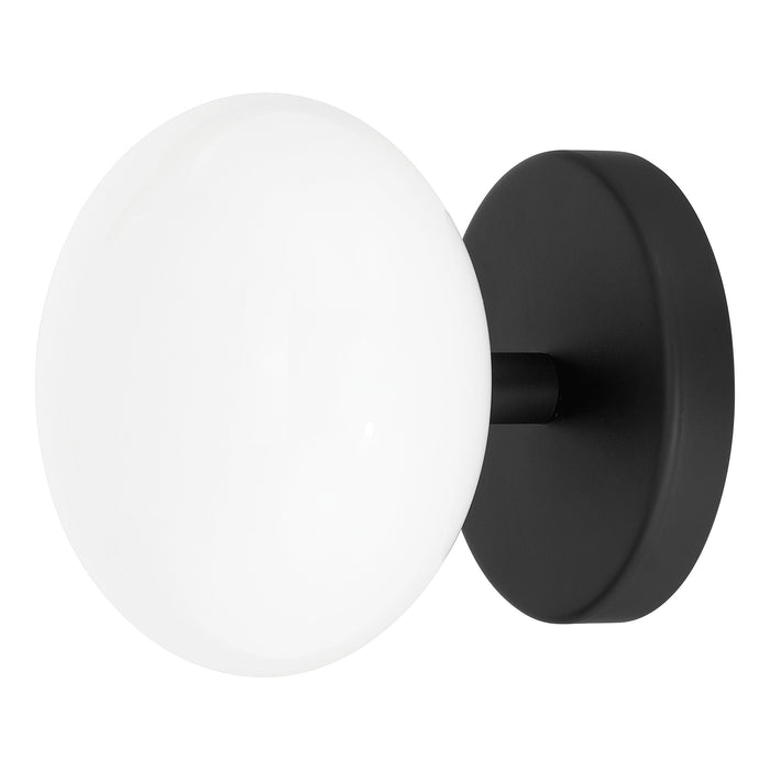 Semi-Flush Mount Thesis 207388A Julep 6 inch 1 light Matte Black Semi Flush Mount with Opal Glass Shade THESIS