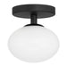 Semi-Flush Mount Thesis 207388A Julep 6 inch 1 light Matte Black Semi Flush Mount with Opal Glass Shade THESIS