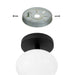Semi-Flush Mount Thesis 207388A Julep 6 inch 1 light Matte Black Semi Flush Mount with Opal Glass Shade THESIS