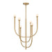 Chandelier Thesis 207256A Dahlia 23 inch 6 light Brass Chandelier with Opal Glass Shades THESIS