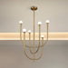 Chandelier Thesis 207256A Dahlia 23 inch 6 light Brass Chandelier with Opal Glass Shades THESIS