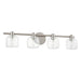Vanity Light Thesis 207021A Valentina 30 inch 4 light Brushed Nickel Vanity Light with Clear Glass Shades THESIS