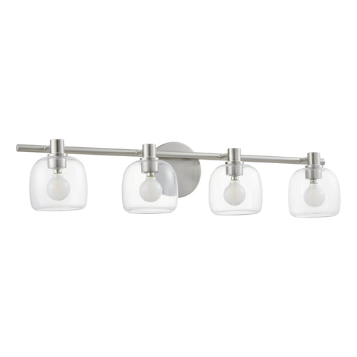 Vanity Light Thesis 207021A Valentina 30 inch 4 light Brushed Nickel Vanity Light with Clear Glass Shades THESIS