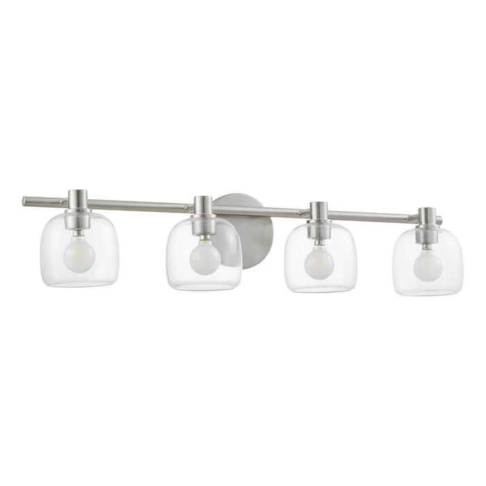 Vanity Light Thesis 207021A Valentina 30 inch 4 light Brushed Nickel Vanity Light with Clear Glass Shades THESIS