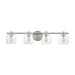 Vanity Light Thesis 207021A Valentina 30 inch 4 light Brushed Nickel Vanity Light with Clear Glass Shades THESIS