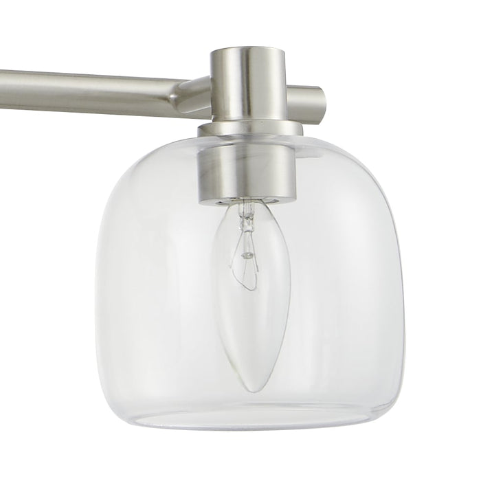 Vanity Light Thesis 207021A Valentina 30 inch 4 light Brushed Nickel Vanity Light with Clear Glass Shades THESIS