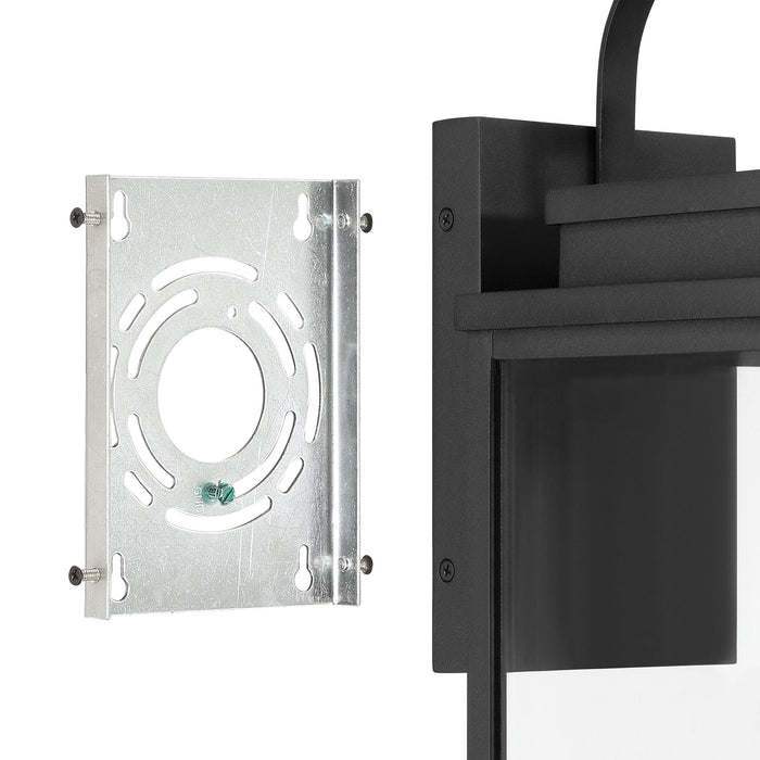 Exterior Wall Sconce Thesis 207742A Hillside 20 inch 2 light Textured Black Exterior Wall Sconce with Clear Glass THESIS