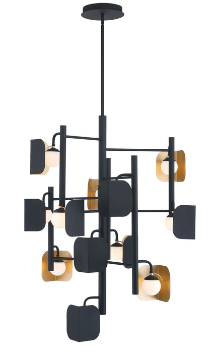 Eurofase 49228-014 Cornice 42" Gold-Black Mix LED Chandelier