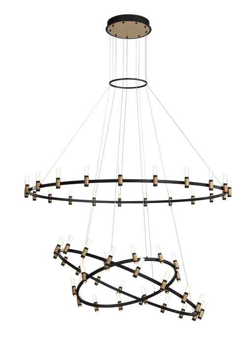 Eurofase 37046-019 Albany 60" Brass-Black Mix LED Chandelier