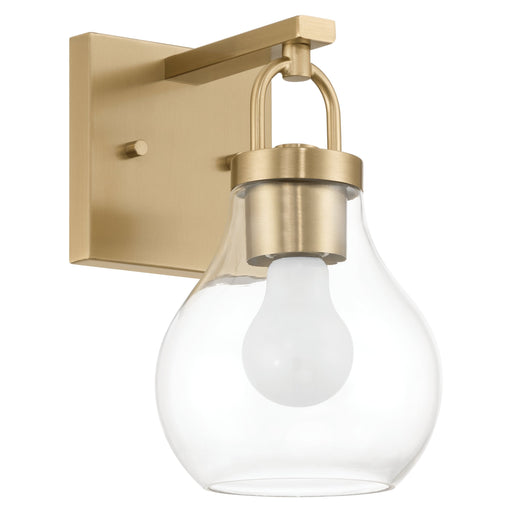 Vanity Light Thesis 207638A Mansfield 6 inch 1 light Champagne Gold Vanity Light with Clear Glass Shade THESIS
