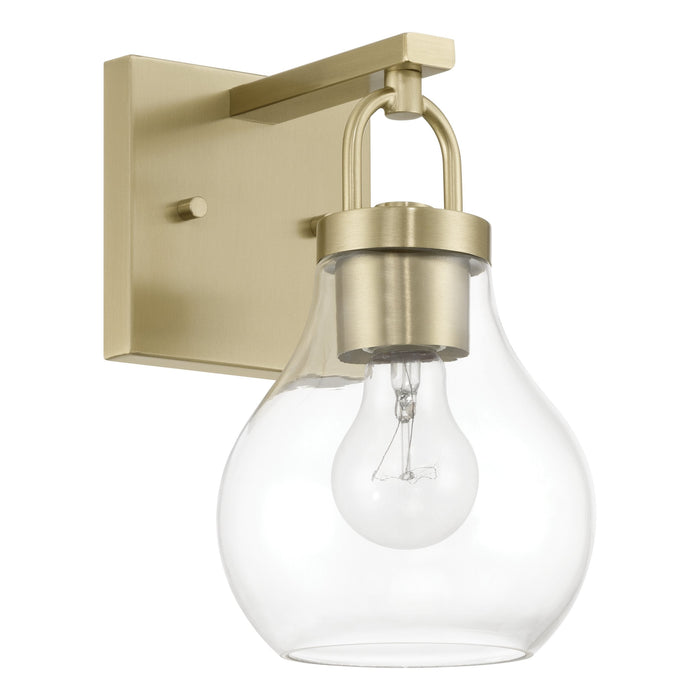 Vanity Light Thesis 207638A Mansfield 6 inch 1 light Champagne Gold Vanity Light with Clear Glass Shade THESIS
