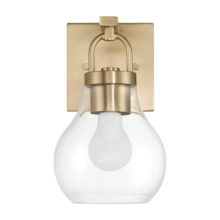 Vanity Light Thesis 207638A Mansfield 6 inch 1 light Champagne Gold Vanity Light with Clear Glass Shade THESIS