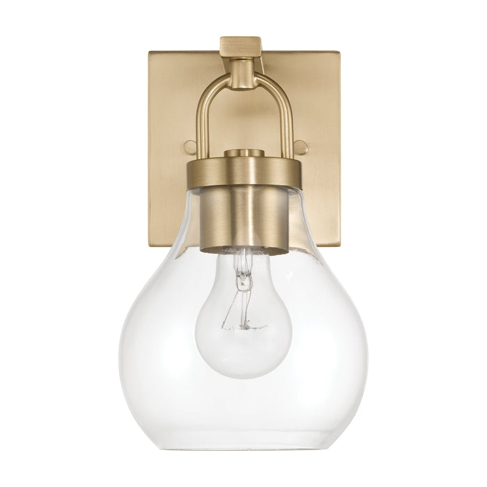 Vanity Light Thesis 207638A Mansfield 6 inch 1 light Champagne Gold Vanity Light with Clear Glass Shade THESIS