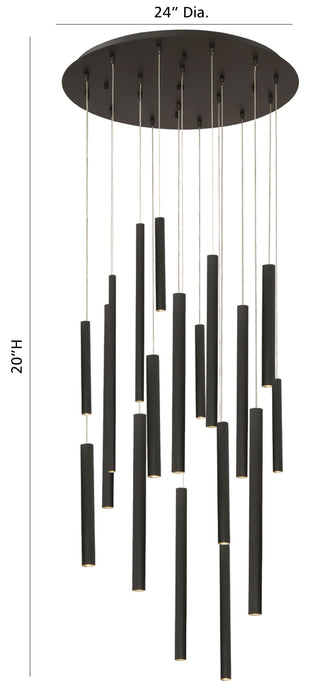 Eurofase 31445-016 Santana 24" Matte Black LED Chandelier