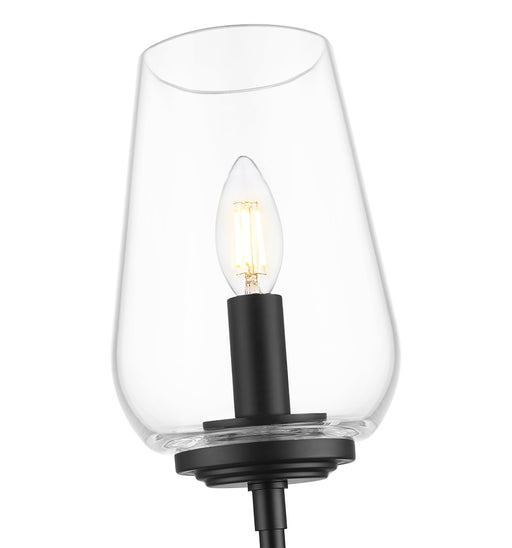 Wall Sconce Z-Lite 2012-1S-MB Matte Black Dominique 1 Light Wall Sconce Z-Lite