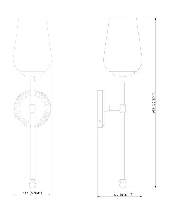 Wall Sconce Z-Lite 2012-1S-MB Matte Black Dominique 1 Light Wall Sconce Z-Lite