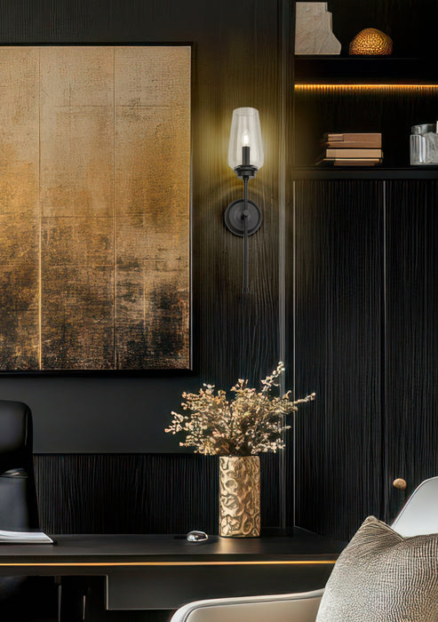 Wall Sconce Z-Lite 2013-1S-MB Matte Black Clara 1 Light Wall Sconce Z-Lite