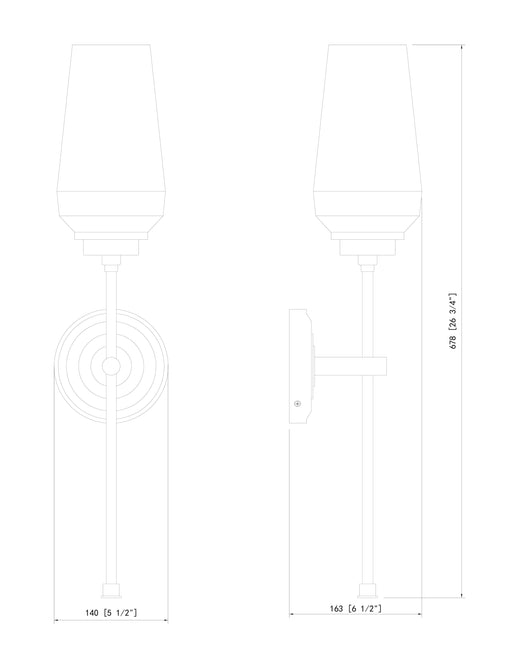 Wall Sconce Z-Lite 2013-1S-MGLD Modern Gold Clara 1 Light Wall Sconce Z-Lite