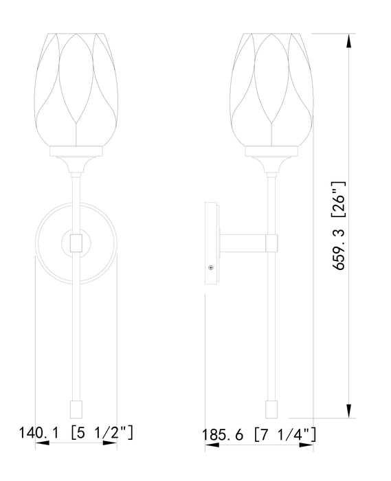 Wall Sconce Z-Lite 2014-1S-MGLD Modern Gold Cassian 1 Light Wall Sconce Z-Lite