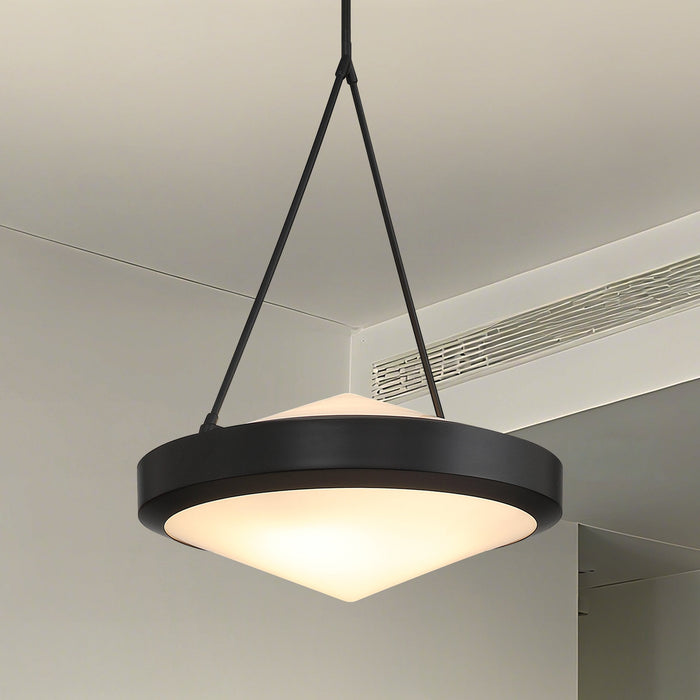 Pendant Light Thesis 207423A Agate 20 inch 4 light Matte Black Pendant Light with Opal Glass Shade THESIS