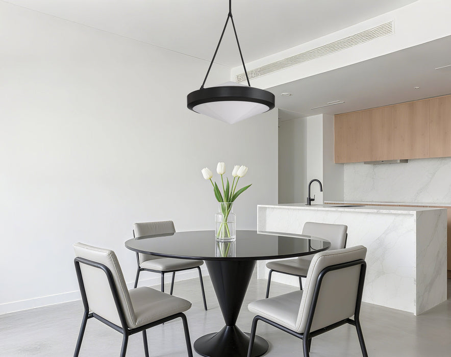 Pendant Light Thesis 207423A Agate 20 inch 4 light Matte Black Pendant Light with Opal Glass Shade THESIS