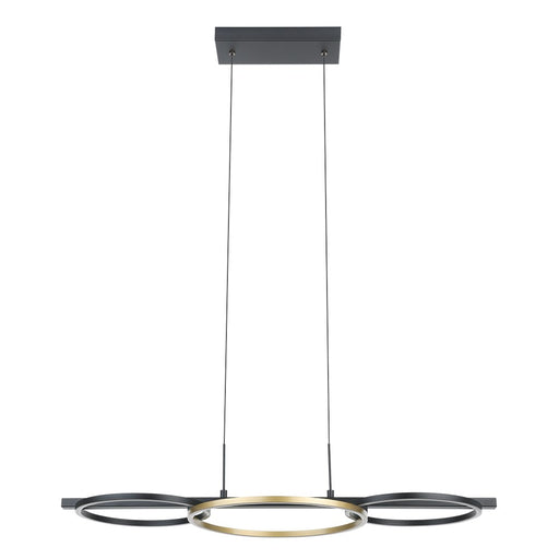 LED Chandelier EGLO 205746A Boyal Triple Ring LED Chandelier in Black and Gold Eglo