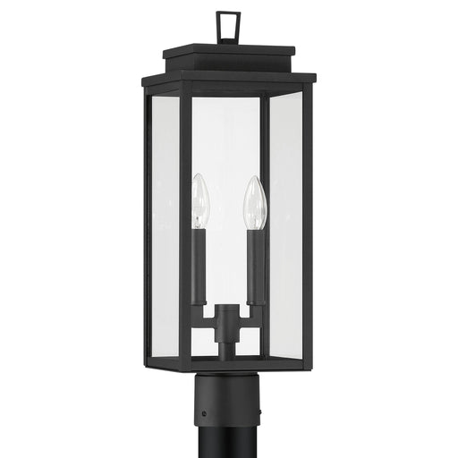 Exterior Post Light Thesis 207745A Hillside 20 inch 2 light Textured Black Exterior Post Light with Clear Glass THESIS